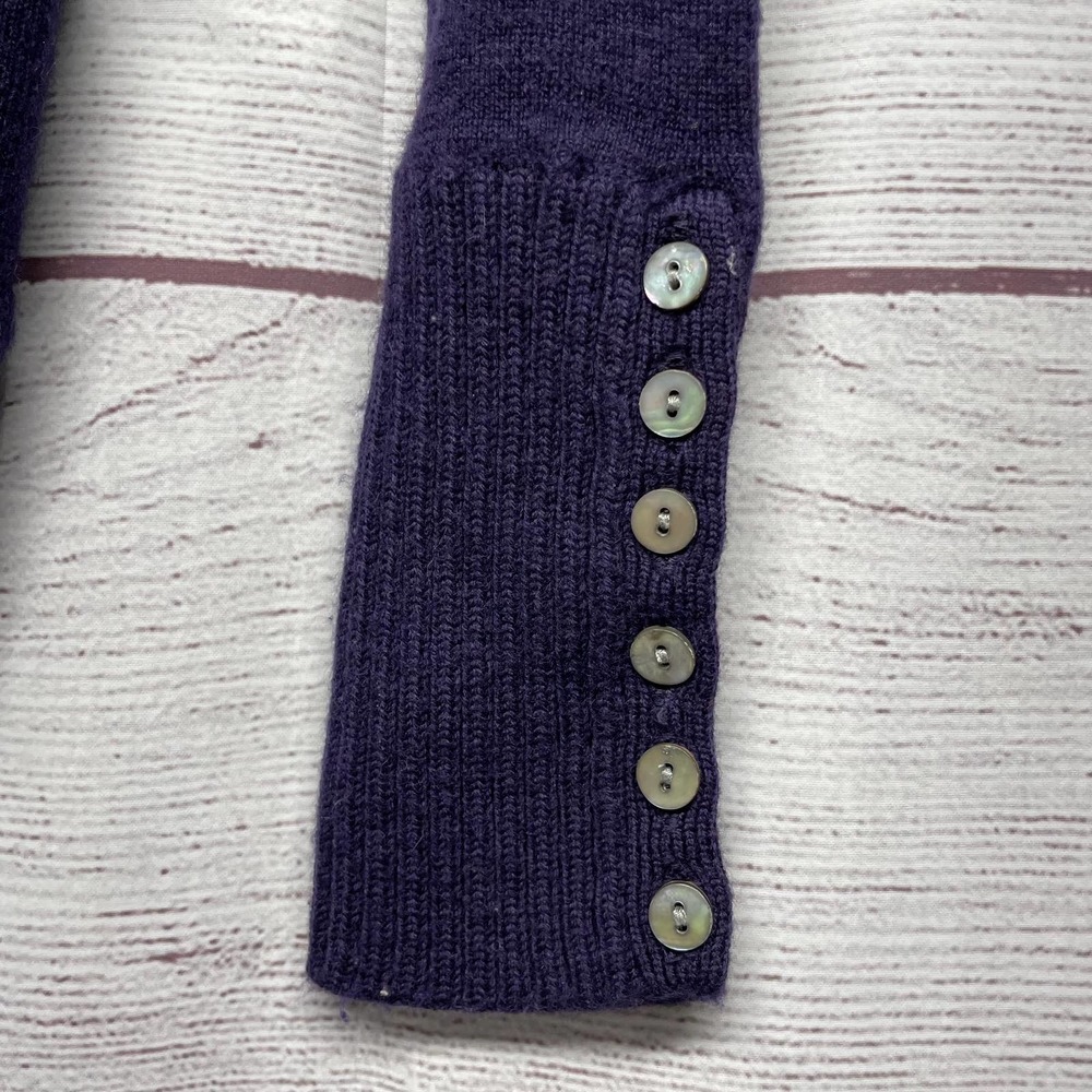 David Brooks Purple Turtle Neck Pullover 100% Italian Merino Wool Sweater Size L - Picture 4 of 6